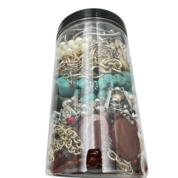 Mystery Jewelry Jar #1048 Wearable Quality Pieces 2lbs Necklace Bracelet Earring - Picture 1 of 4